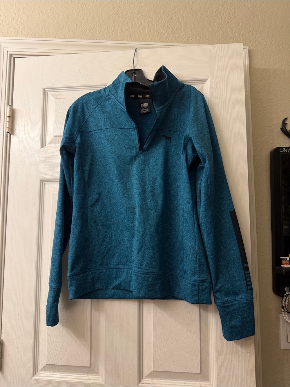 PINK Victoria's Secret Teal Quarter-Zip Pullover